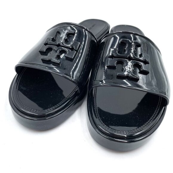 NEW TORY BURCH Eleanor Slides perfect black glossy finish for women 252 - Picture 7 of 13